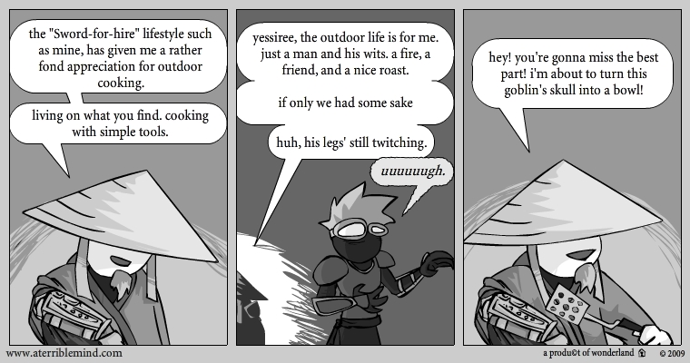 ninja and ronin vs goblins : Cookin’ with ronin