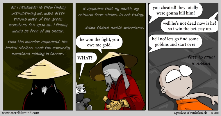 ninja and ronin vs goblins: monk